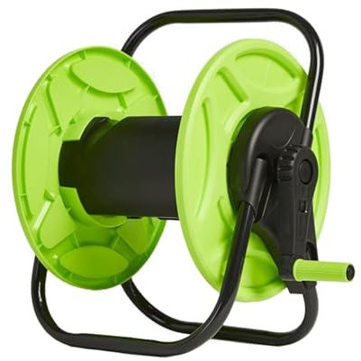 AAMEN Freestanding Garden Hose Pipe Reel Cart with Sturdy Handle, Designed for 30-40m Retractable Hose Pipe, Makes Storage Quick, for Patio, Yard, Garden, Home