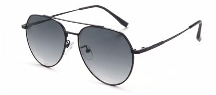 Nyxphy Kurzsichtige Sonnenbrille mit Blaulichtfilter Getönte Graue Gläser Myopie Brille für Männer Frauen im Metallrahmen