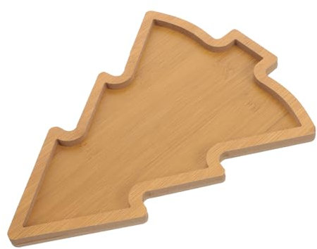 VICASKY Christmas Tree Wooden Sauce Dish Smooth Surface Seasoning Plate for Dipping Appetizer Serving for Christmas Parties Family Gatherings and Everyday Use
