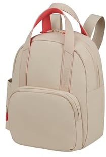 American Tourister Puffypop - Mini Rucksack für Damen (35 cm, 8.5 L) - Fach für AirPods & Tablet - 2 Flaschenhalter - Beige