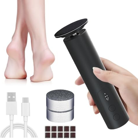 Pinkiou 2-in-1 Hornhautentferner Elektrisch & Elektrische Nagelfeile für Füße, Pediküre Set mit 6 Geschwindigkeiten & Type-C, Hornhautentferner für Professionelle Fußpflege & Maniküre