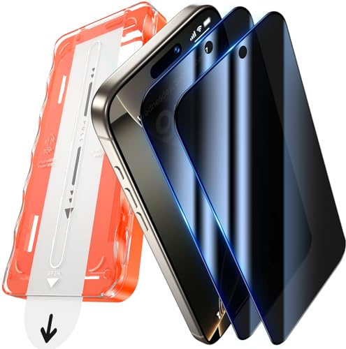 UniqueMe for iPhone 16 Pro Max Privacy Screen Protector - 2 Pack | 28°Anti-Spy, 9H Tempered Glass, 6.9 Inch, Full Coverage, Bubble-Free Installation, Automatic Dust Removal, Case Friendly