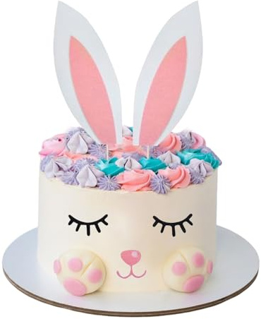 Ostern Hasenohren Tortendeko, Oster Hase Cake Topper, Glitzer Hasenohren Kuchen Deko, Niedlich Oster Kuchendeko für Osterthema Hasenpartys Frühlingsfeste Deko Lieferungen (Rosa-B)