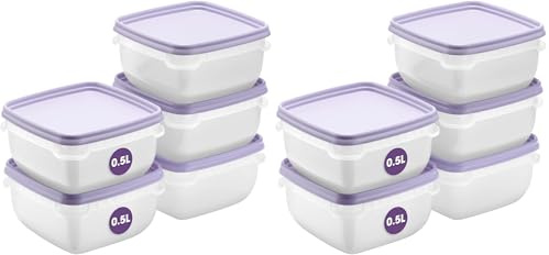 SmartStore Boite de conservation des aliments 0.5L Lot de 10 | Boite congelation alimentaire, convient au réfrigérateur et au congélateur | Boîte repas sans BPA, réutilisables, lavables au micro-ondes