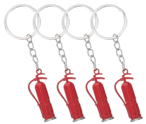 JEWEDECO Feuerwehr Schlüsselanhänger als Geschenk für Feuerwehrleute aus Zinklegierung 4 Stück Leichte und Dekorative Taschenanhänger