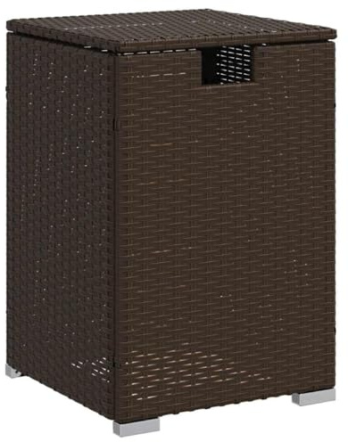 XHNIFBN Table de balcon avec réservoir de propane marron 40 × 40 × 60 cm, en polyrotin, charge maximale 75 kg, table de balcon avec rangement pour bouteilles de gaz