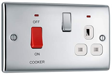 BG Electrical Double Pole Cooker Control Unit with Single Socket and Power Indicator