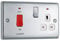 BG Electrical NPC70W-01 doppelpolige Herdsteuerung mit Einzelsteckdose und Betriebsanzeige, 45 A, poliertes Chrom