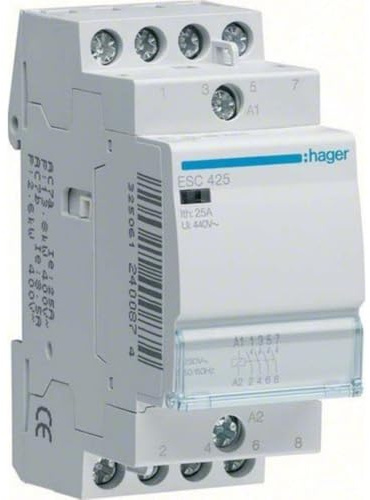 Hager ESD425 Contactor, 25 A, 4 NA, 24 V