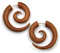 Drachensilber Spirale Schmuck Ohrschmuck Fake Piercing rotes Holz Kringel Ohrring Verschluss Silber Paarpreis 100% Handarbeit