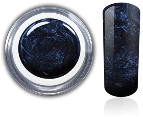 Farbgel metallic Storm Dunkel Blau Uv Led Nagelgel Studio Qualität Color Gel RM Beautynails 1er Pack (1x 5ml)