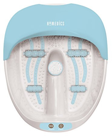 HoMedics 3-in-1 Fußbad - Sanfte Wassermassage, Vibration, Wärme, Regt die Durchblutung an, Fußreflexzonenmassage, 4 Integrierte Massagerollen, Warmhaltefunktion