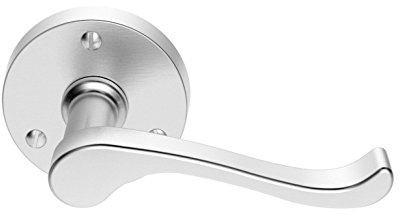 Carlisle Brass Victorian Scroll Lever Handle on Round Rose – Traditional Internal Door Handles, Satin Chrome Finish - Chrome Door Handles Internal, 58 mm