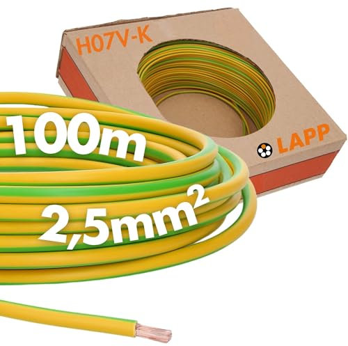 100m Lapp 4520002 PVC Einzelader H07V-K 2,5 mm² grün-gelb