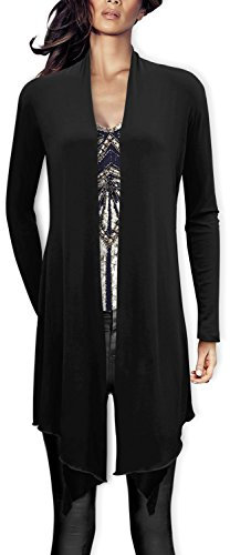 BlackButterfly Lungo Drappeggio Cardigan (Nero, M)