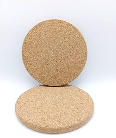 2 Stück Kork Untersetzer (rund) für Pfanne, Glas, Topf, Bindereibedarf, 20 cm, 71006