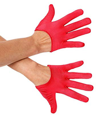 LEG AVENUE Satin Halb-Handschuhe Damen rot
