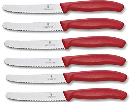 Victorinox 6.7831.S6 Classic Lot de 6 couteaux à tomates Polypropylène Rouge
