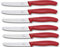 Victorinox Classic Set di 6 coltelli da Pomodoro, Polipropilene, Colore: Rosso
