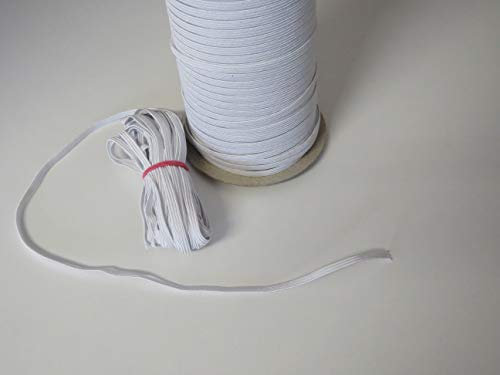 Gummilitze - Gummiband Bandbreite 5 mm Bandfarbe weiß 10 Meter