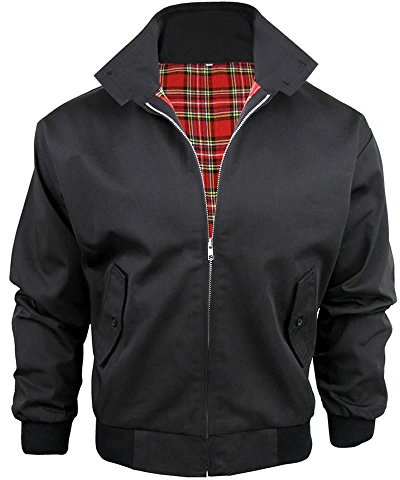 Army And Workwear Harrington Blouson de style aviateur classique pour hommes, avec doublure tartan et fermeture éclair