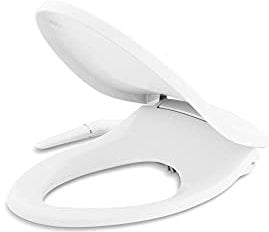 Kohler PureWash M250 Manual Elongated Bidet Toilet Seat, White, Quiet-Close Lid Prevents Slamming, Cool Water, Easy Installation with Quick-Release Hinges, Adjustable Spray Position & Pressure