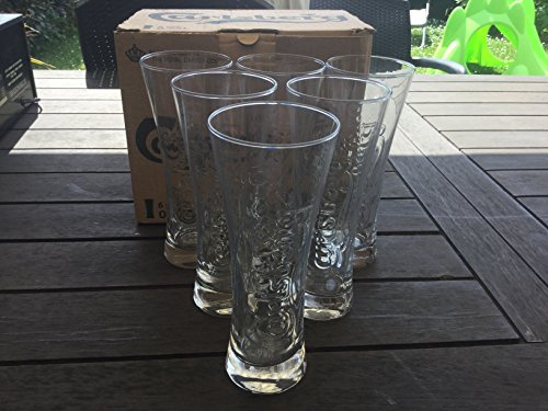 lot de 6 verres a bière long tube Carlsberg 25cl