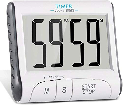 Gellvann Digital Kitchen Timer Großer Display Elektronischer Digital Countdown und Count up Magnetic Loud Alarm Küche Timer Stoppuhr Digital 24 Stunden Uhr Timer