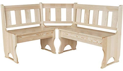 k koma Eckbank Kiefer MASSIVHOLZ NEU (UNBEHANDELT, 120 x 140 cm)