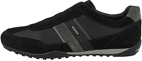 Geox U Wells A, Sneakers para Hombre, Multicolor (Black/Dk Jeans), 39 EU