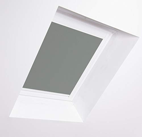 Bloc Jalousien für Velux Dachfenster, weißer Aluminiumrahmen, Zinn-Verdunkelung, MK04
