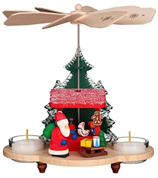 Christian Ulbricht 1-stöckige Pyramide Weihnachtsmann auf Striezelmarkt - 19,5 cm