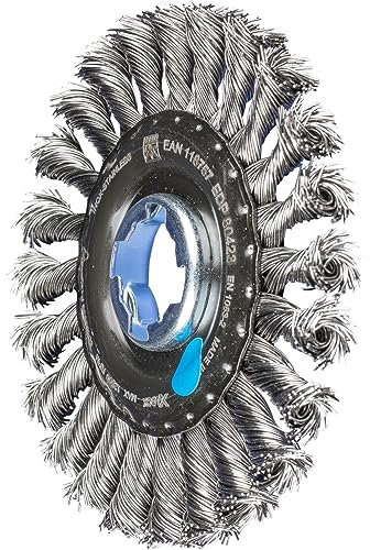 PFERD Rundbürste, 115 x 12mm, gezopft, 0,50mm Edelstahldraht, X-LOCK (22,23 mm), 43312036 – für schnelle und komfortable Werkzeugwechsel
