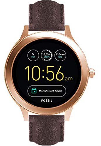 LvBu Cinturino compatibile con Fossil Q Venture, cinturino di ricambio classico in pelle per orologio Fossil Q Venture Gen 4/Fossil Q Venture Gen 3 Smartwatch (marrone), cinghia