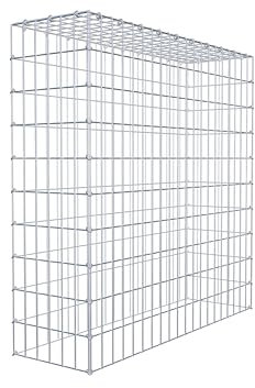 GABIONA Gabione zur Erweiterung (L x H x T cm: 100 × 100 × 30) – Steinkorb aus 4 mm Draht, C-Ring Verschluss mit Gratis-Zange – für Erweiterung in der Höhe, ohne Bodengitter – Gabionenzaun