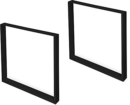 Emuca - Satz mit Zwei rechteckigen Tischbeinen, 600x720mm, Stahl, Schwarz lackiert
