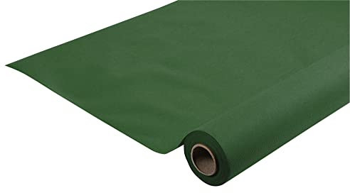 Pronappe - Réf. R581507I - Nappe jetable en rouleau de 15 M de long X 1,20 M de large - Intissée Airlaid, matière effet textile avec un tombé parfait, proche du tissu - Couleur vert sapin