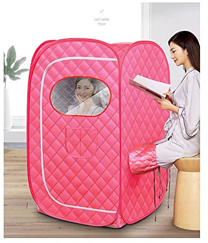 EEUK Portatile Sauna a Vapore con Telecomando, 2L Generatore Vapore Macchina 1000W 220V, Mini Riscaldamento per Il Corpo Sauna Steam, Rosso