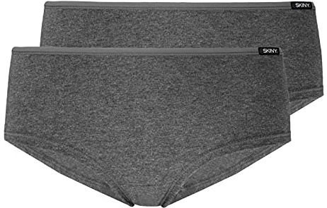 SKINY 2er Pack Damen Panties Panty Unterhose Every Day In Cotton Advantage, Farbe:Grau, Menge:2er Pack (1x 2er), Wäschegröße:L, Artikel:-9599 anthrazit Melange
