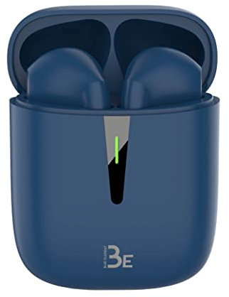 BlueElement Pop Bluetooth 5.1 TWS - Casque stéréo 3D HD sans Fil, Autonomie de Batterie 12H, boîtier de Charge LED, Facile à connecter, Micro intégré, léger et Confortable pour iPhone/Android (Bleu)