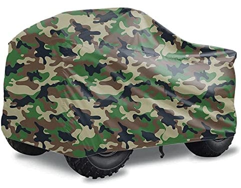 ATV Abdeckplane Fahrzeug Abdeckung XXL, Wasserdicht strapazierfähig Outdoor Abdeckung Schutz Cover 190T, ATV Cover Universal, Upgraded Four Wheeler Cover, 220cmx98cmx106cm (Camouflage)