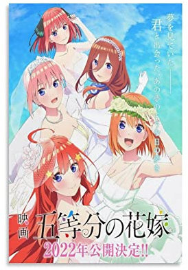 2022 New Anime The Quintessential Quintuplets Poster Home Decor Wall Art Hanging Picture Print Decorative 16x24inch(40x60cm)