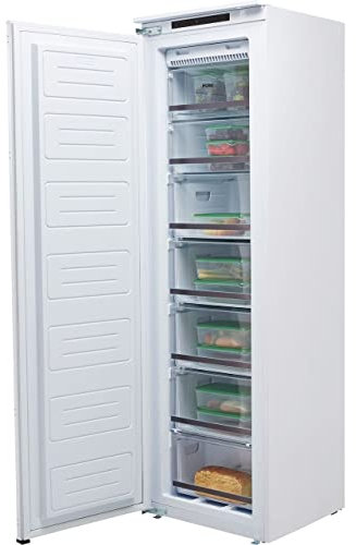 Haier HFE172NFUK Integrated Frost Free Upright Freezer with Sliding Door Fixing Kit - F Rated