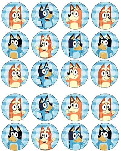 20 Blue Dog Pre-Cut Edible Wafer Paper Cupcake Topper Cake Decoration Birthday Cakes