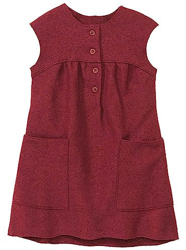 Disana Walk-Kleid, aus leichtem Wollwalk für das ganze Jahr | 100% Bio-Merinowolle GOTS, IVN Best | Baby Kleinkind Kind Mädchen | Made in Germany | Cassis Gr. 98-104