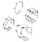 IUDWCG - 4 Pcs Edelstahl stapelbarer Ring, Öffnung verstellbarer Frauen Ring mittlerer Länge, CZ einfache Twist Ring, Komfort Größe, Silber