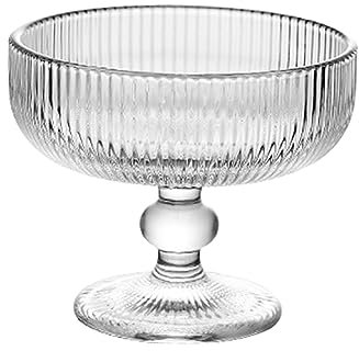 Colcolo Bols à Cocktail Sundae à Dessert sur Pied, Coupes à Crème Glacée, 11.8x10cm, Bol à Dessert en Verre Bols à Bagatelle sur Pied pour Milkshakes Pudding