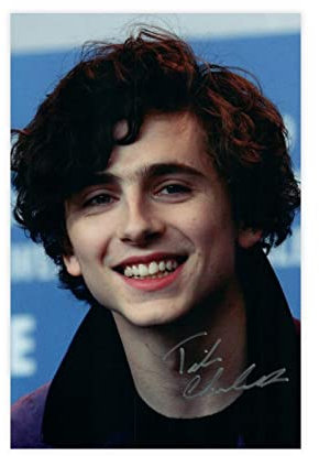 MURABE Timothee Chalamet Autogramm 3 Leinwand Poster Wandkunst Dekor Druck Bild Gemälde für Wohnzimmer Schlafzimmer Dekoration ungerahmt 30 x 45 cm