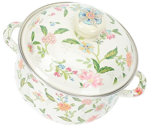 UKCOCO Olla De Esmalte Para Cocinar Tartera Pequeña Para Estufa Para Sopa y Leche