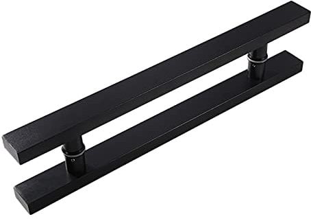Schwarzer Dusch-Schiebetür-Zuggriff, Ersatz für komplett polierte Glastür-Knauf-Knopf zum Drücken und Ziehen, Handtuchhalter für Duschkabine (schwarz, 400 mm)